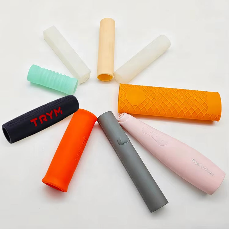 Manufacturer Custom Molded Non-Slip Silicone Rubber Handle Grip Full-Body Protection Sleeve Exercise Handle Grip Gym Hand Grips