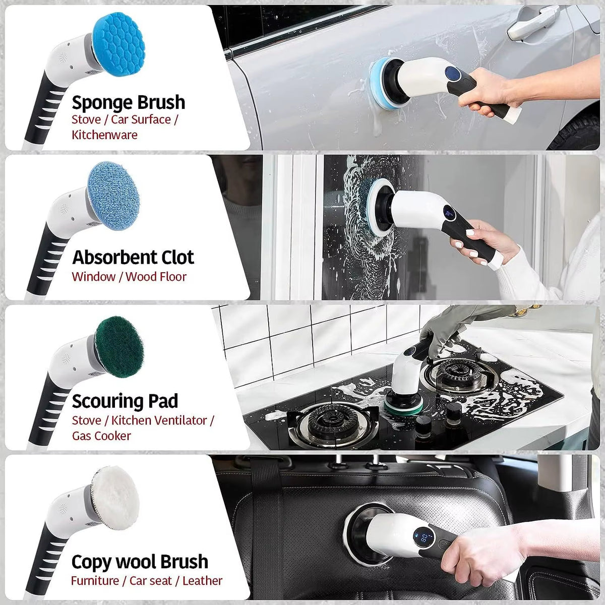 Electric Spin Scrubber 7 Pack Brush Heads for Electric Shower Scrubber for Cleaning Suitable for Electric Cleaning Brush