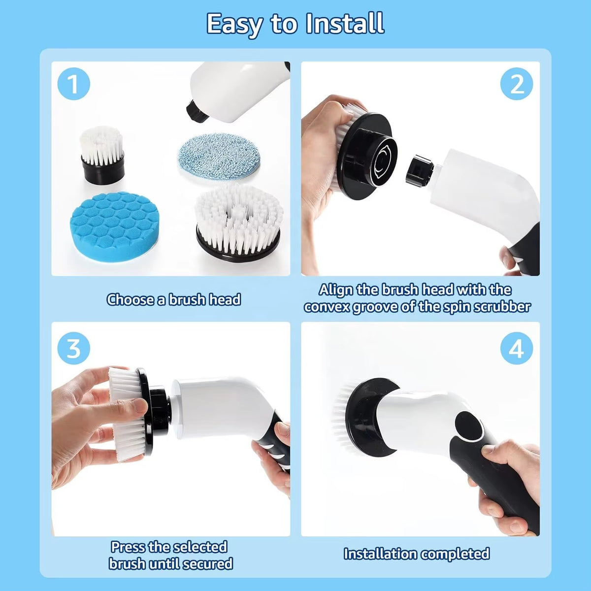 Electric Spin Scrubber 7 Pack Brush Heads for Electric Shower Scrubber for Cleaning Suitable for Electric Cleaning Brush